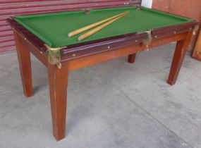 An early 20th Century mahgoany snooker dining table