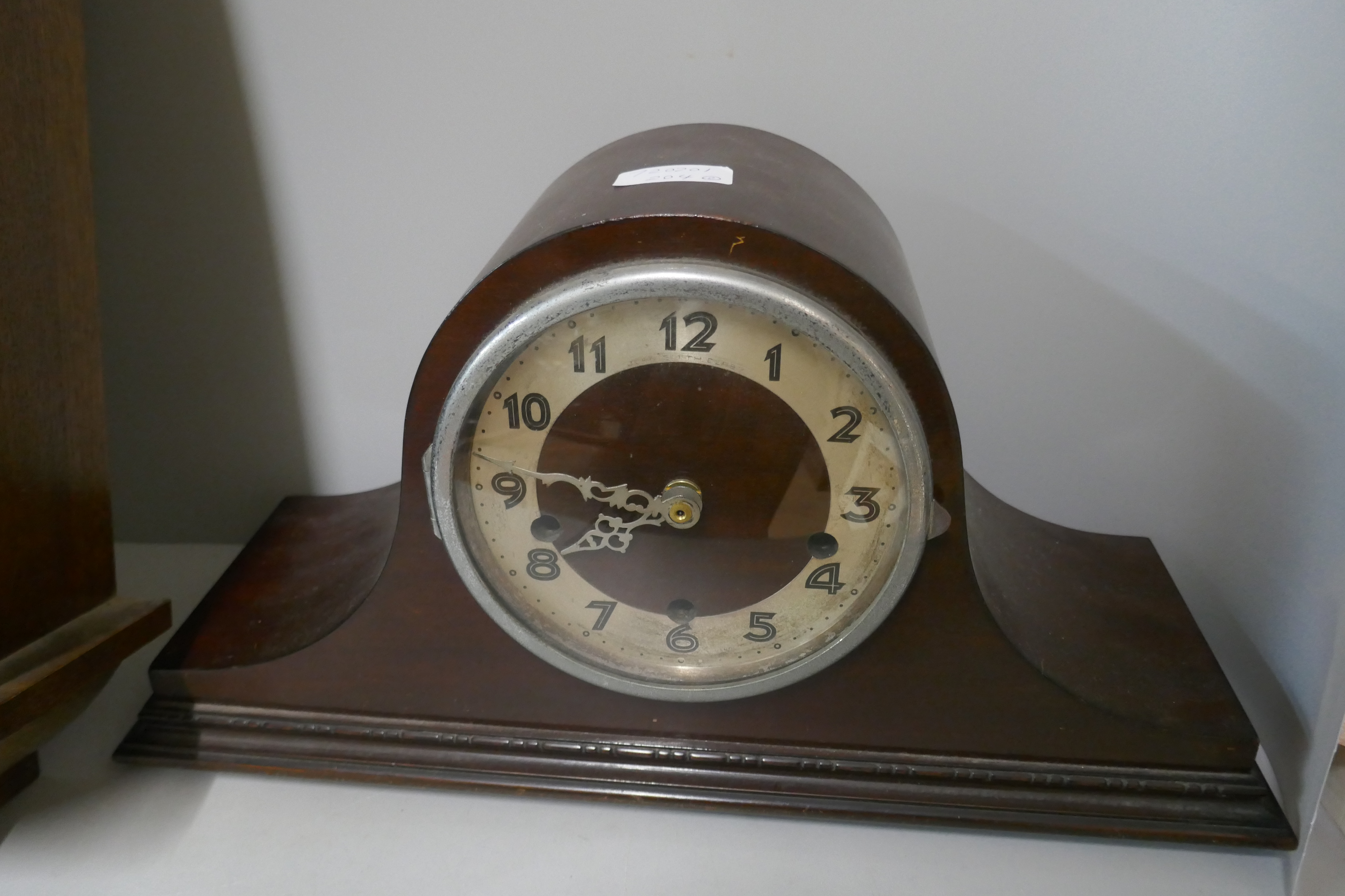 A German wooden cased wall clock and a mantel clock - Bild 4 aus 4