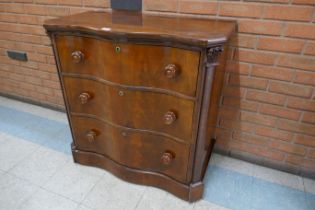 A 19th Century French mahogany serpentine chest of drawers