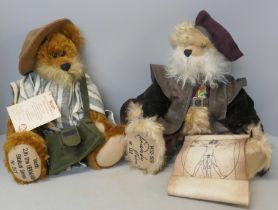 Two limited edition Hermann Teddy bears, Noah (Biblican Series) and Leonardo da Vinci