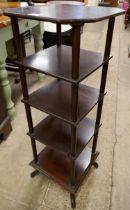 An Edward VII mahogany five tier etagere