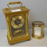 A brass carriage clock marked Du Chateau and one other carriage clock
