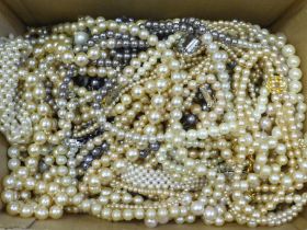 Faux pearl necklets and bracelets
