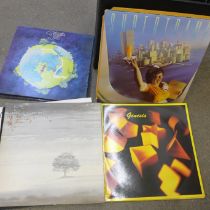A case of approximately 25 prog rock LP records including Yes and Genesis