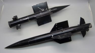 Two aerodynamic model missiles