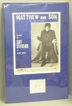 Cat Stevens signed display signed Yusuf