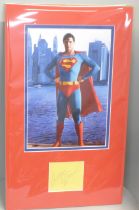 Superman Christopher Reeve autographed display