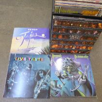 A case of approximately 30 heavy rock LP records, Led Zeppelin, Cream, Taste, Pink Floyd, Free,