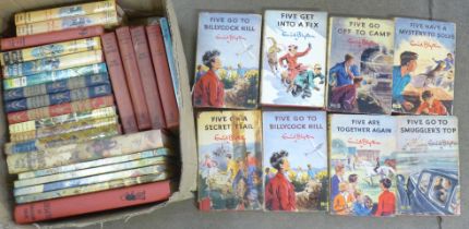 A collection of Enid Blyton novels, Famous Five, Secret Seven, Adventurous Four (five 1st editions -