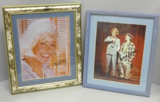 Two autographed photographs; Doris Day and Norman Wisdom