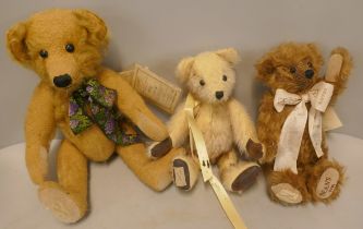 Three Dean's Rag Book Teddy bears, all limited edition including Potter and Lenny