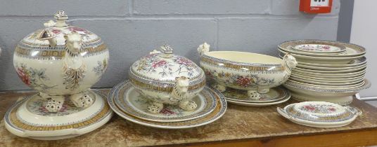 W.T. Copeland & Sons 1903 pattern dinnerwares and Ovento tablewares, decorated with multi coloured