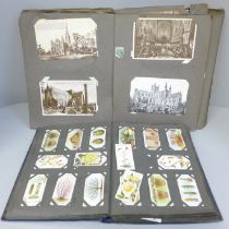 An albums of church postcards and an album of Edwardian cigarette cards