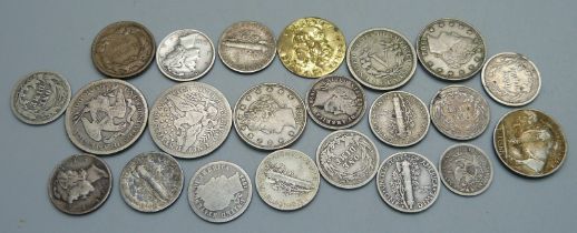 A collection of US silver coins including 19th Century, 69g