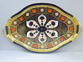 A Royal Crown Derby 1128 Old Imari Hartington two handled tray, second quality, 51cm