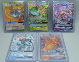 Five GX Pokemon cards