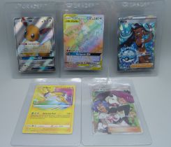 Five rare Japanese Pokemon cards