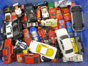 A collection of die-cast model vehicles including Matchbox and Corgi