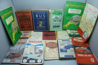 Bus & Coach timetables, (16) 1933-48, including Scottish, East Yorkshire and Thames Valley