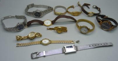 Lady's wristwatches including Seiko, Fossil, Avia, etc.