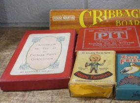 A collection of vintage toys and games, a globe and marbles - some marbles chipped and playworn **