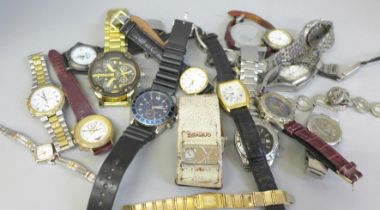 Assorted lady's and gentleman's wristwatches including Tissot, Rotary, Emporio Armani, etc.