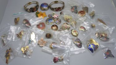 A collection of cloisonne jewellery