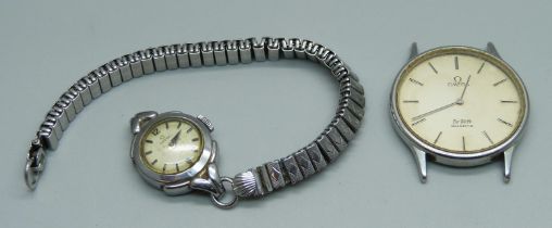 A gentleman's Omega De Ville quartz wristwatch and a lady's Omega wristwatch