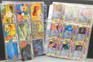 A collection of 218 Topps Pokemon cards, 1999, including 131 blue logo first editions, (9 holo and