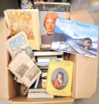A box of books including art, trains, etc. **PLEASE NOTE THIS LOT IS NOT ELIGIBLE FOR POSTING AND