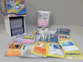 500+ Pokemon cards including 50 holo and reverse holo cards in collectors box