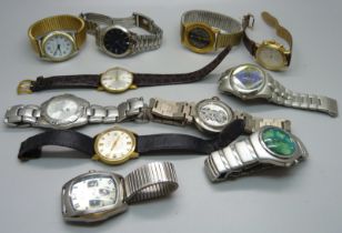 Assorted gentleman's wristwatches including Mondaine 25 jewels automatic