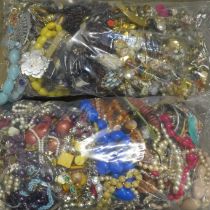 Two bags of costume jewellery