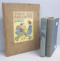 Three children's books, Three Old Favourites, Illustrated by Frank Adams and The Children's