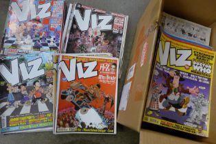 A box of Viz comics, approximately 70 issues