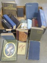 A collection of 1800s/1900s books, all religious, including Holy Living and Dying, The History of