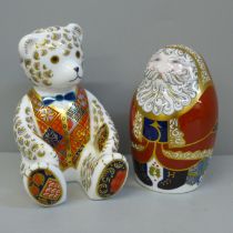 Two Royal Crown Derby paperweights, limited edition An Exclusive Signature Edition of 750 Santa