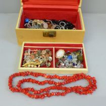 A jewellery box with contents