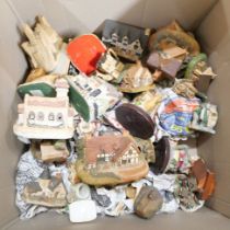 A box of miniature houses/cottages models **PLEASE NOTE THIS LOT IS NOT ELIGIBLE FOR POSTING AND