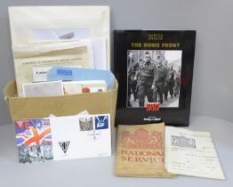 Military ephemera; a box of military ephemera including official publications, postcards, etc.