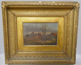 19th Century (English School), rural landscape, oil on canvas, indistinctly signed, framed