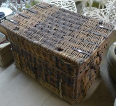 A large wicker basket