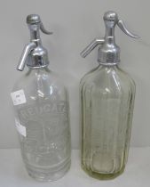 Two Redgate of Nottingham soda siphons