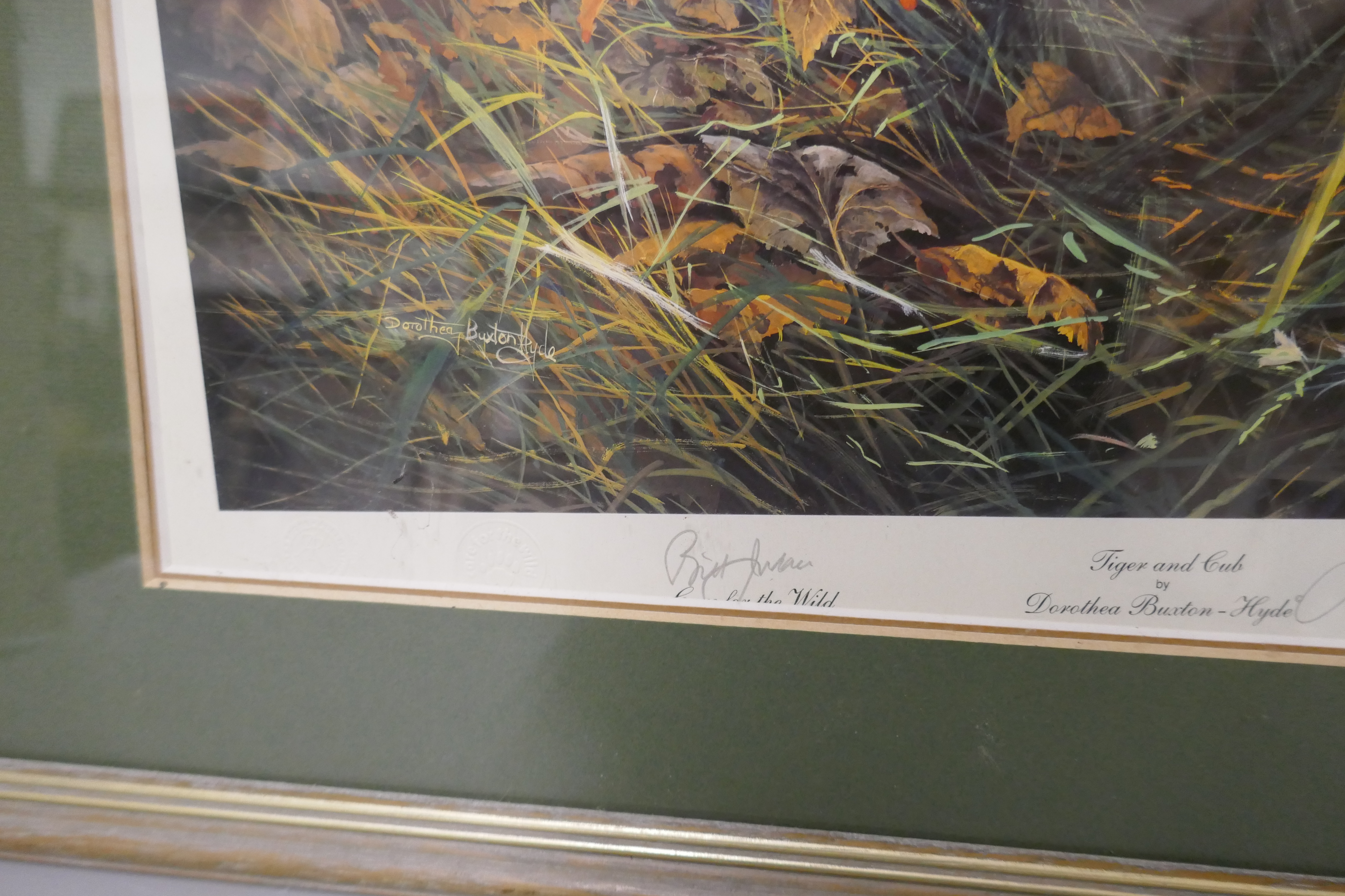Two limited edition prints, Tiger and Cub, signed by the artist and Johnny Morris; a Distant - Image 3 of 6