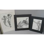 A folio of assorted nude and other pencil studies