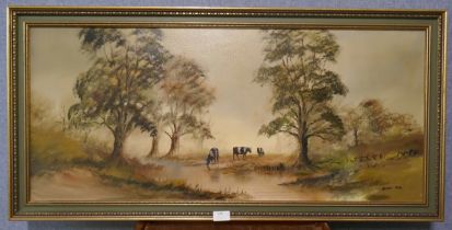 Digby Page, country landscape, oil on canvas