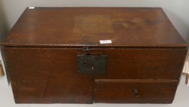 A Victorian oak church donation box