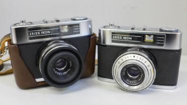 Two Zeiss Icon Contina LK cameras, one cased