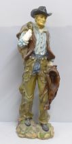 A resin model of a cowboy, 53cm