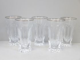Five Rogaska crystal glasses
